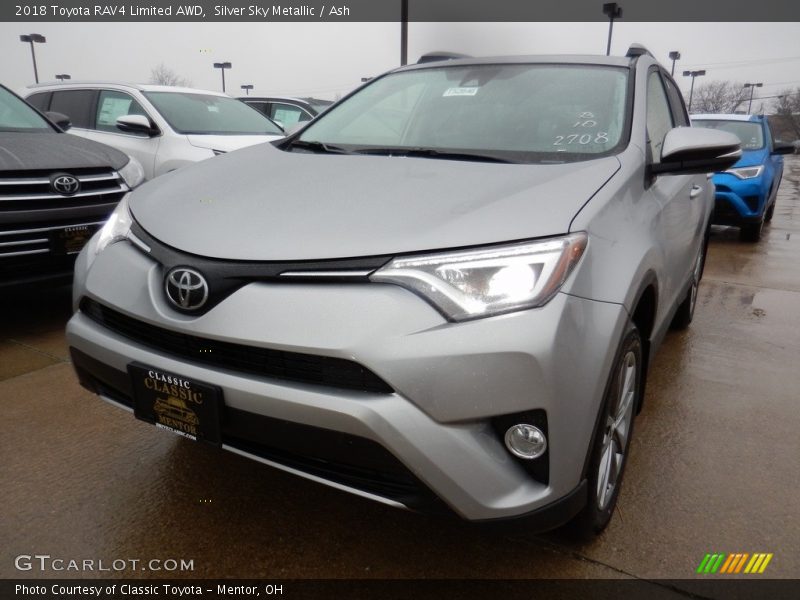 Silver Sky Metallic / Ash 2018 Toyota RAV4 Limited AWD