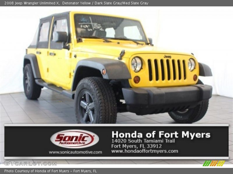 Detonator Yellow / Dark Slate Gray/Med Slate Gray 2008 Jeep Wrangler Unlimited X