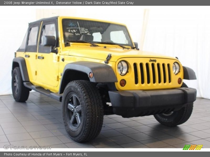 Detonator Yellow / Dark Slate Gray/Med Slate Gray 2008 Jeep Wrangler Unlimited X