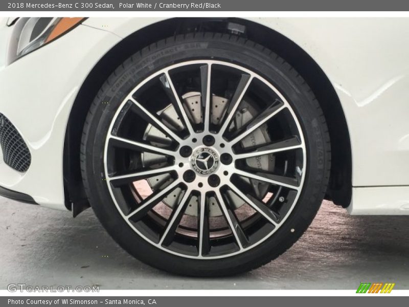 Polar White / Cranberry Red/Black 2018 Mercedes-Benz C 300 Sedan