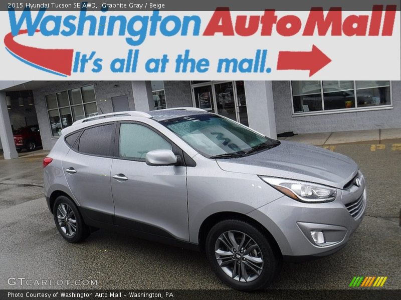 Graphite Gray / Beige 2015 Hyundai Tucson SE AWD