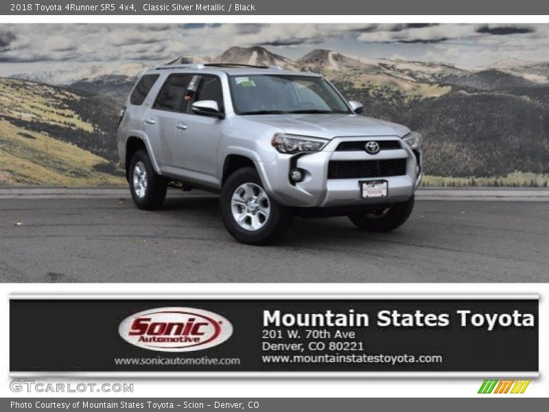 Classic Silver Metallic / Black 2018 Toyota 4Runner SR5 4x4