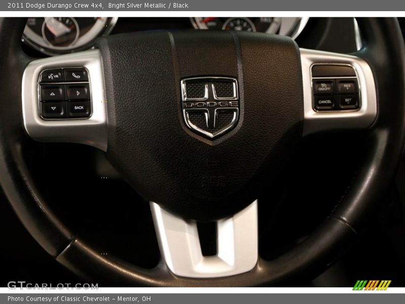 Bright Silver Metallic / Black 2011 Dodge Durango Crew 4x4