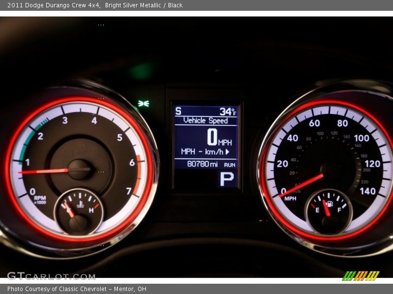 Bright Silver Metallic / Black 2011 Dodge Durango Crew 4x4