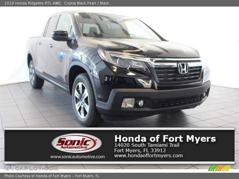 Crystal Black Pearl / Black 2019 Honda Ridgeline RTL AWD