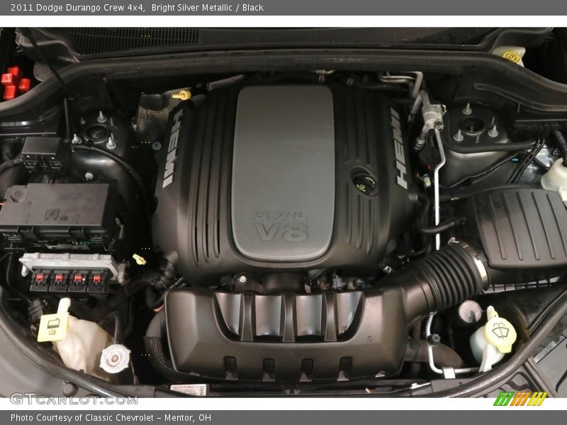 Bright Silver Metallic / Black 2011 Dodge Durango Crew 4x4