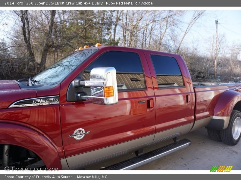 Ruby Red Metallic / Adobe 2014 Ford F350 Super Duty Lariat Crew Cab 4x4 Dually