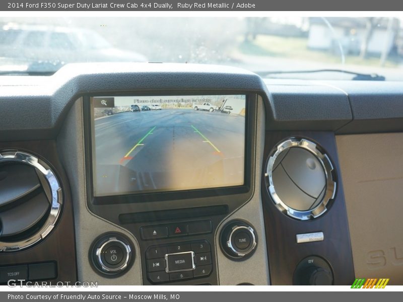Ruby Red Metallic / Adobe 2014 Ford F350 Super Duty Lariat Crew Cab 4x4 Dually