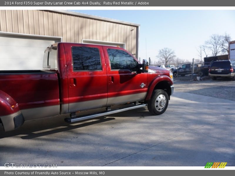 Ruby Red Metallic / Adobe 2014 Ford F350 Super Duty Lariat Crew Cab 4x4 Dually