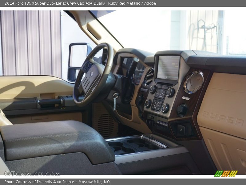 Ruby Red Metallic / Adobe 2014 Ford F350 Super Duty Lariat Crew Cab 4x4 Dually