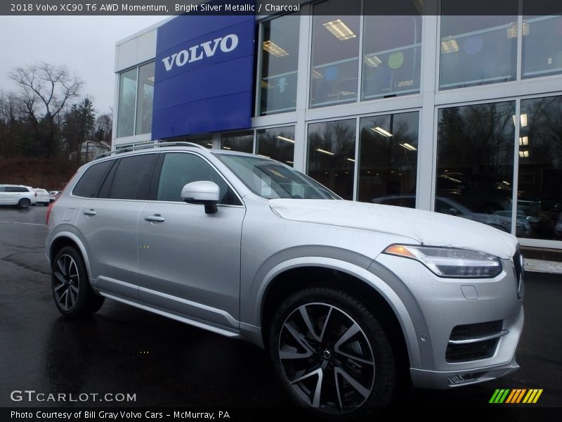 Bright Silver Metallic / Charcoal 2018 Volvo XC90 T6 AWD Momentum