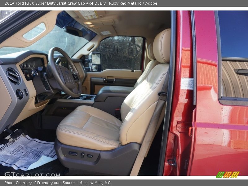 Ruby Red Metallic / Adobe 2014 Ford F350 Super Duty Lariat Crew Cab 4x4 Dually