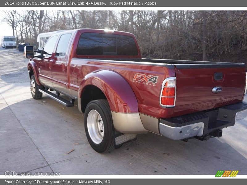 Ruby Red Metallic / Adobe 2014 Ford F350 Super Duty Lariat Crew Cab 4x4 Dually