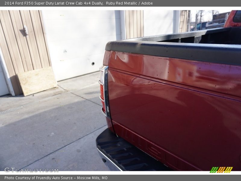 Ruby Red Metallic / Adobe 2014 Ford F350 Super Duty Lariat Crew Cab 4x4 Dually