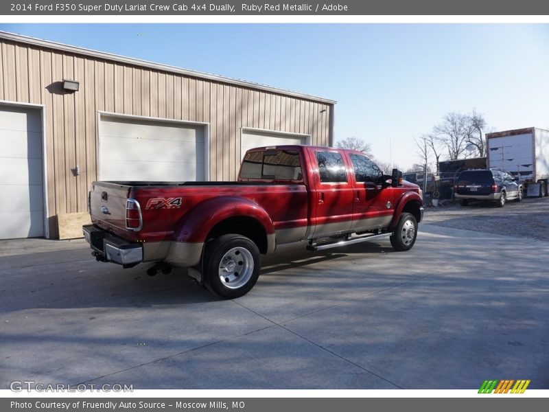 Ruby Red Metallic / Adobe 2014 Ford F350 Super Duty Lariat Crew Cab 4x4 Dually
