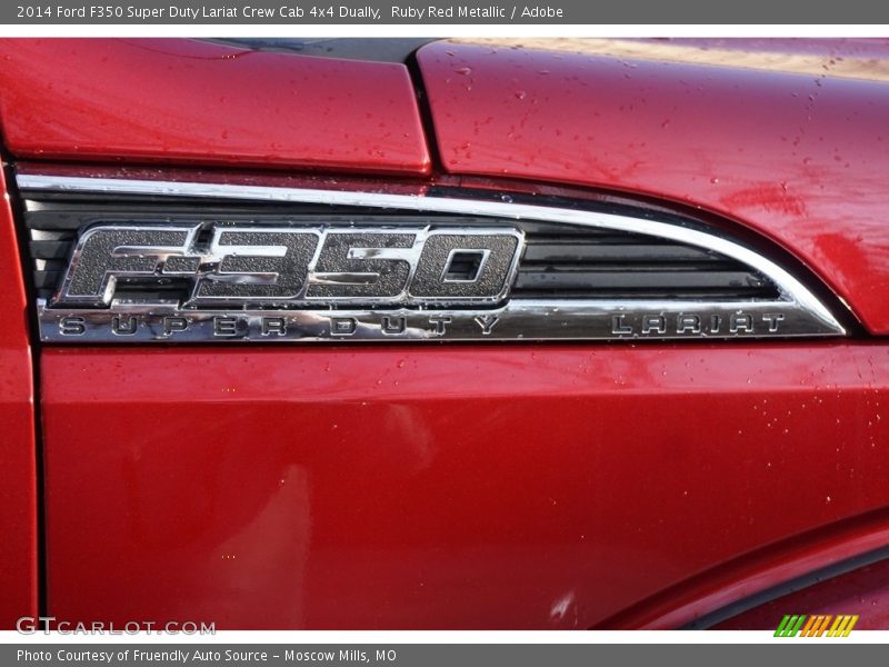 Ruby Red Metallic / Adobe 2014 Ford F350 Super Duty Lariat Crew Cab 4x4 Dually