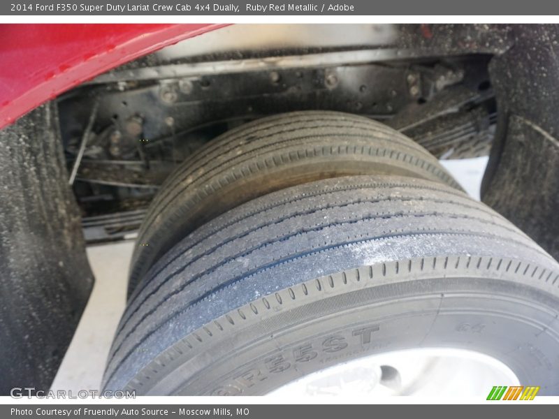 Ruby Red Metallic / Adobe 2014 Ford F350 Super Duty Lariat Crew Cab 4x4 Dually