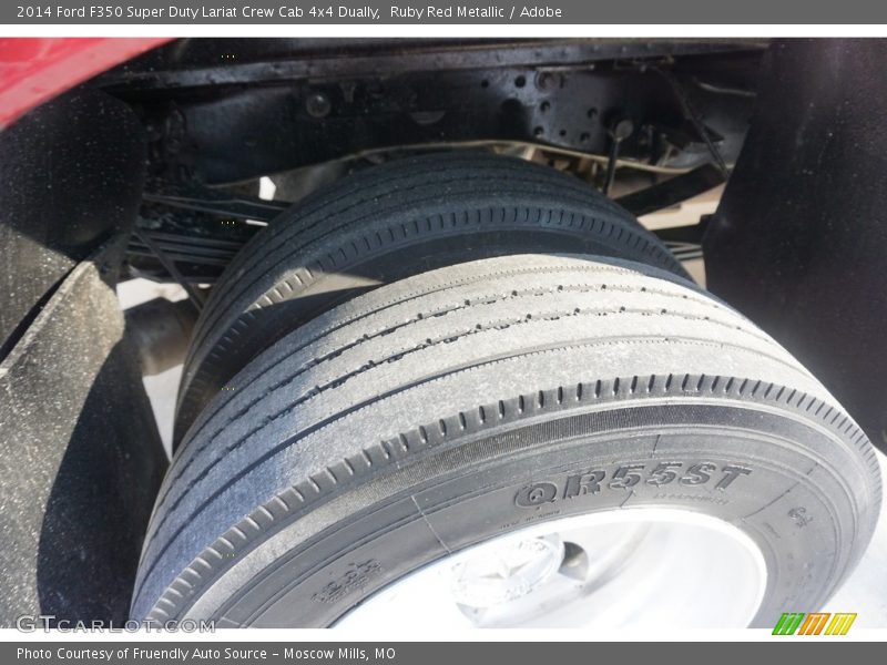 Ruby Red Metallic / Adobe 2014 Ford F350 Super Duty Lariat Crew Cab 4x4 Dually