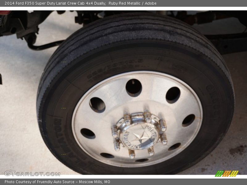Ruby Red Metallic / Adobe 2014 Ford F350 Super Duty Lariat Crew Cab 4x4 Dually