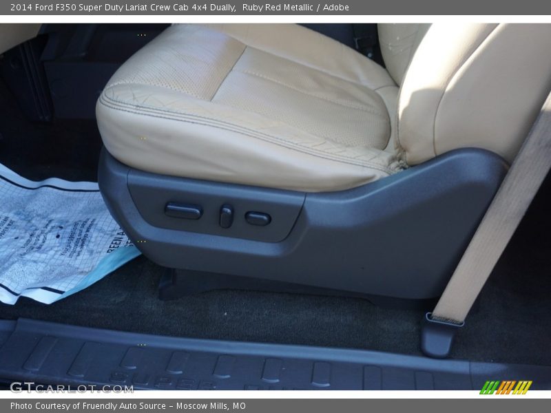 Ruby Red Metallic / Adobe 2014 Ford F350 Super Duty Lariat Crew Cab 4x4 Dually