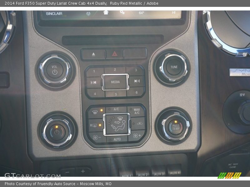 Ruby Red Metallic / Adobe 2014 Ford F350 Super Duty Lariat Crew Cab 4x4 Dually