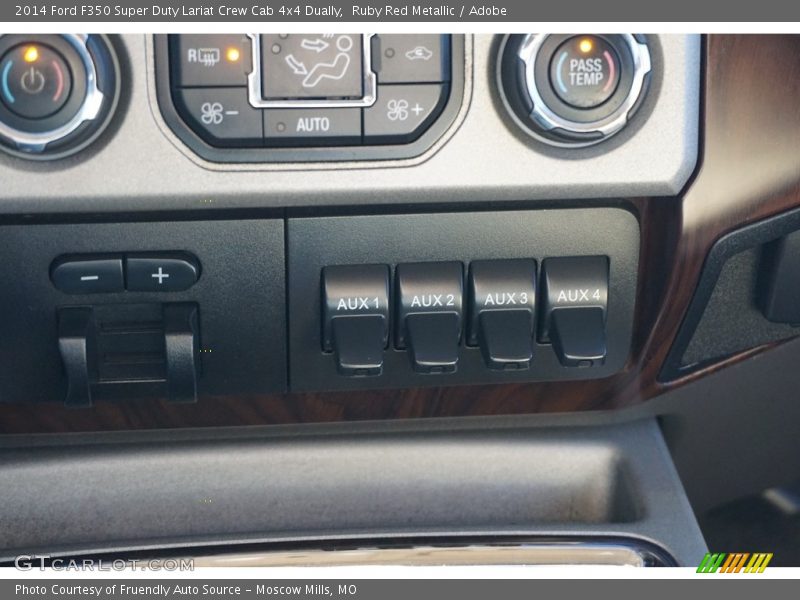 Ruby Red Metallic / Adobe 2014 Ford F350 Super Duty Lariat Crew Cab 4x4 Dually