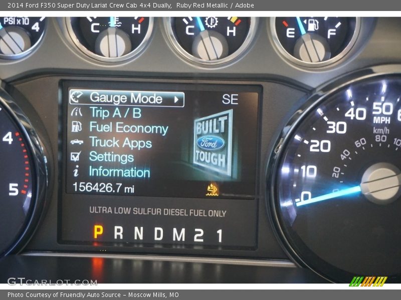 Ruby Red Metallic / Adobe 2014 Ford F350 Super Duty Lariat Crew Cab 4x4 Dually