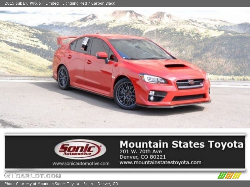 Lightning Red / Carbon Black 2015 Subaru WRX STI Limited