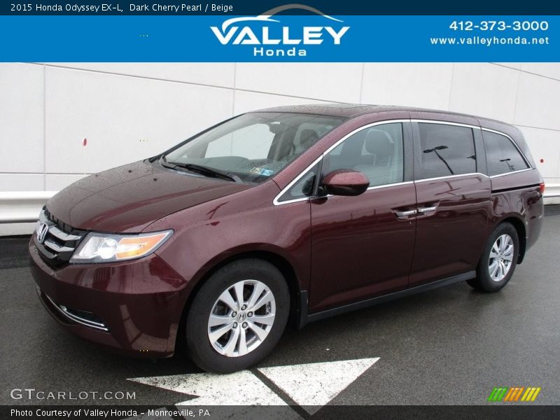 Dark Cherry Pearl / Beige 2015 Honda Odyssey EX-L