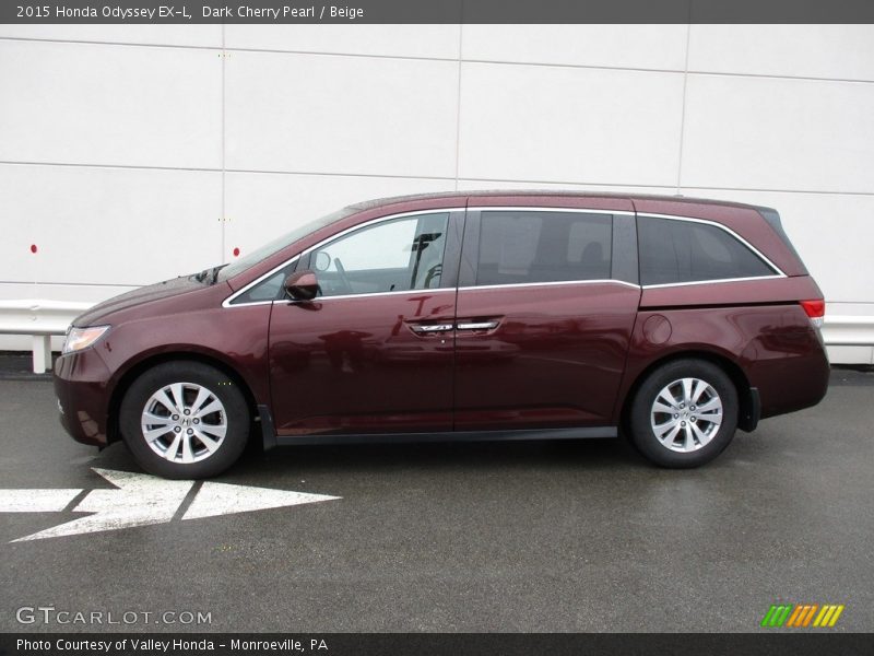 Dark Cherry Pearl / Beige 2015 Honda Odyssey EX-L