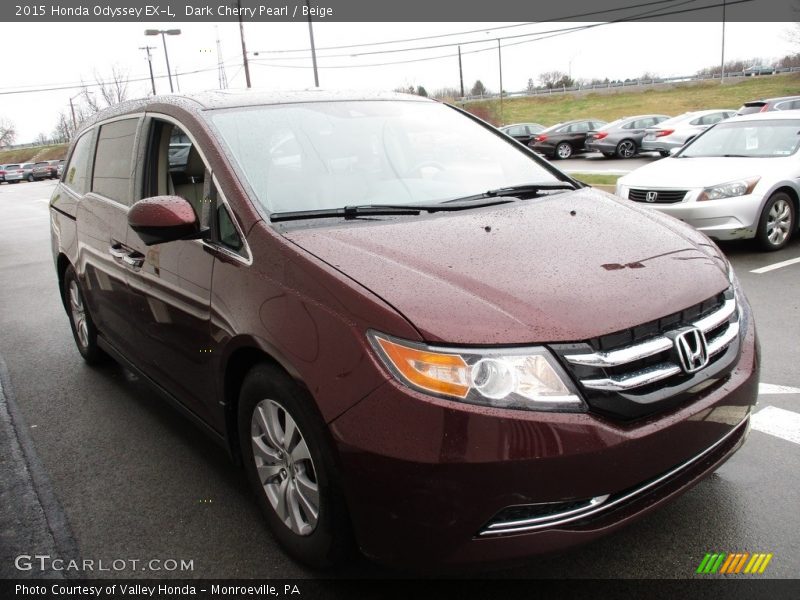 Dark Cherry Pearl / Beige 2015 Honda Odyssey EX-L