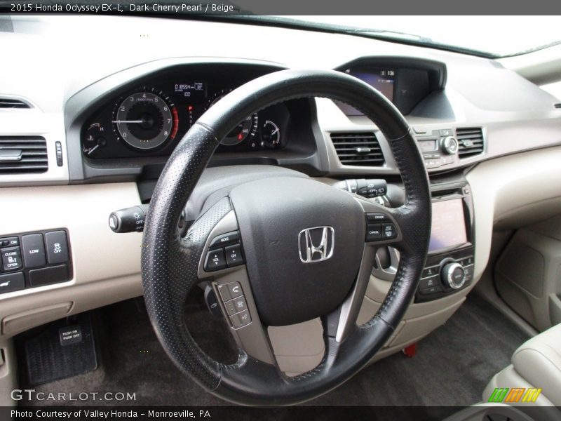 Dark Cherry Pearl / Beige 2015 Honda Odyssey EX-L