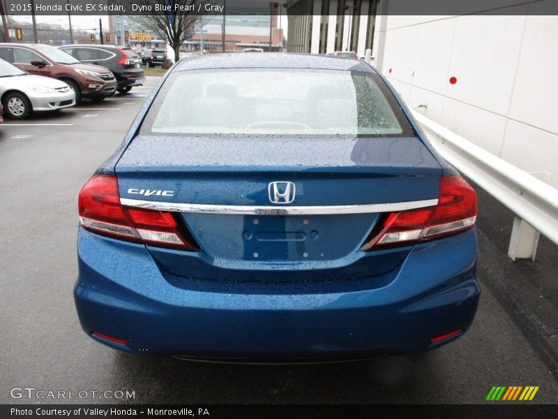 Dyno Blue Pearl / Gray 2015 Honda Civic EX Sedan