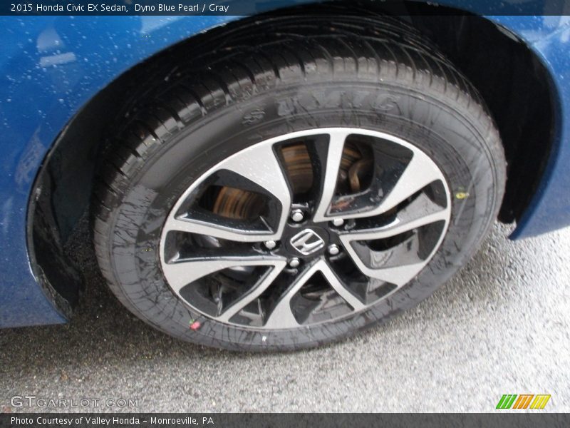 Dyno Blue Pearl / Gray 2015 Honda Civic EX Sedan