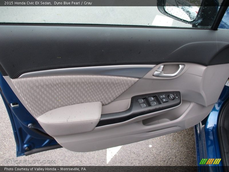 Dyno Blue Pearl / Gray 2015 Honda Civic EX Sedan
