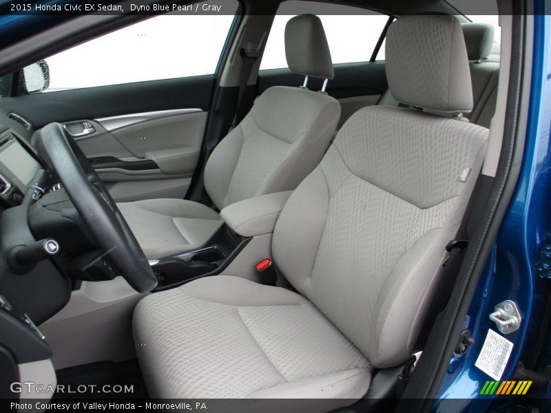 Dyno Blue Pearl / Gray 2015 Honda Civic EX Sedan