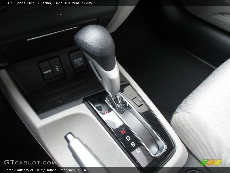Dyno Blue Pearl / Gray 2015 Honda Civic EX Sedan