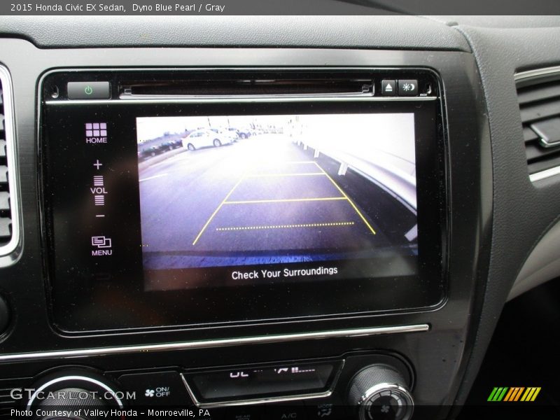 Dyno Blue Pearl / Gray 2015 Honda Civic EX Sedan