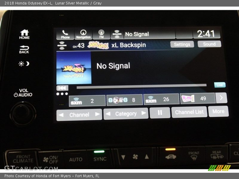 Lunar Silver Metallic / Gray 2018 Honda Odyssey EX-L