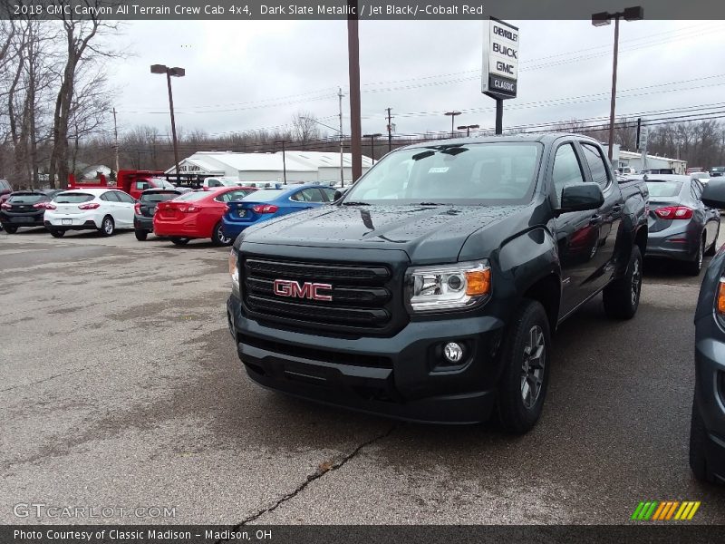 Dark Slate Metallic / Jet Black/­Cobalt Red 2018 GMC Canyon All Terrain Crew Cab 4x4