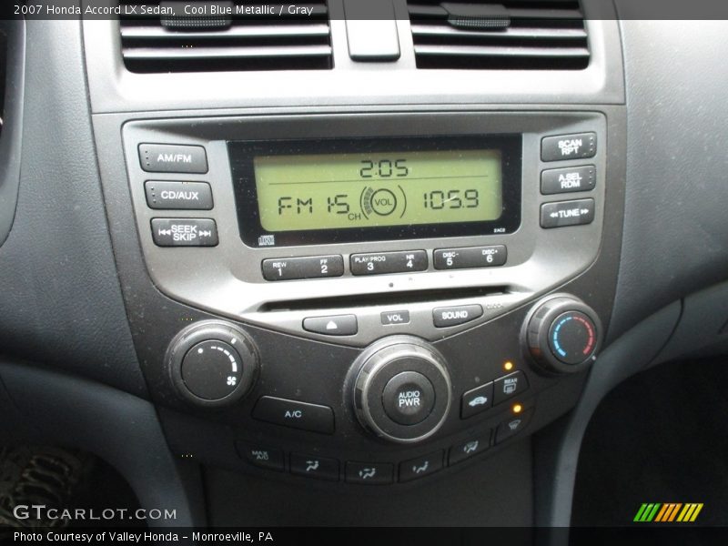 Cool Blue Metallic / Gray 2007 Honda Accord LX Sedan