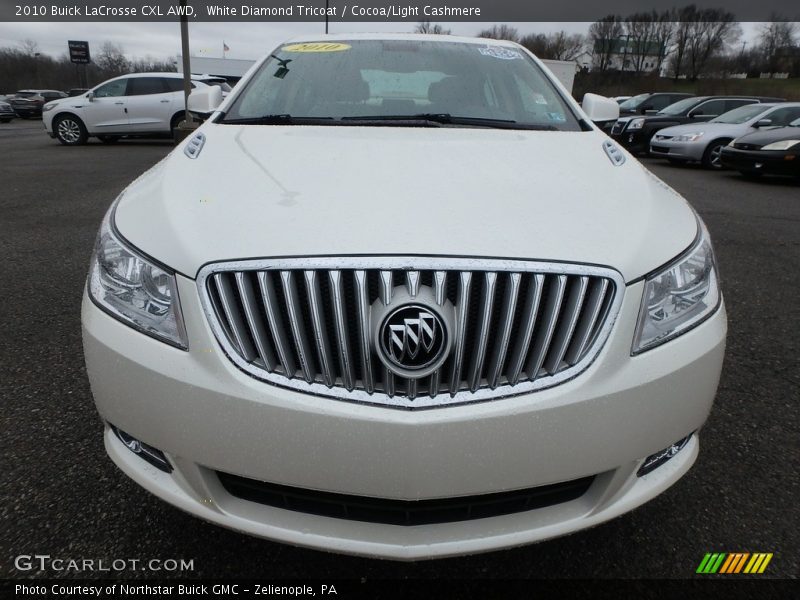 White Diamond Tricoat / Cocoa/Light Cashmere 2010 Buick LaCrosse CXL AWD