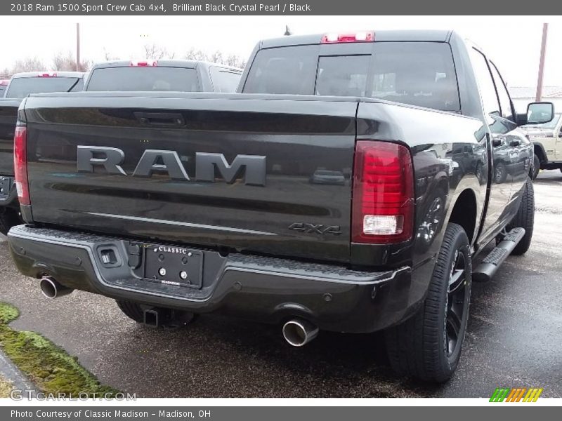 Brilliant Black Crystal Pearl / Black 2018 Ram 1500 Sport Crew Cab 4x4