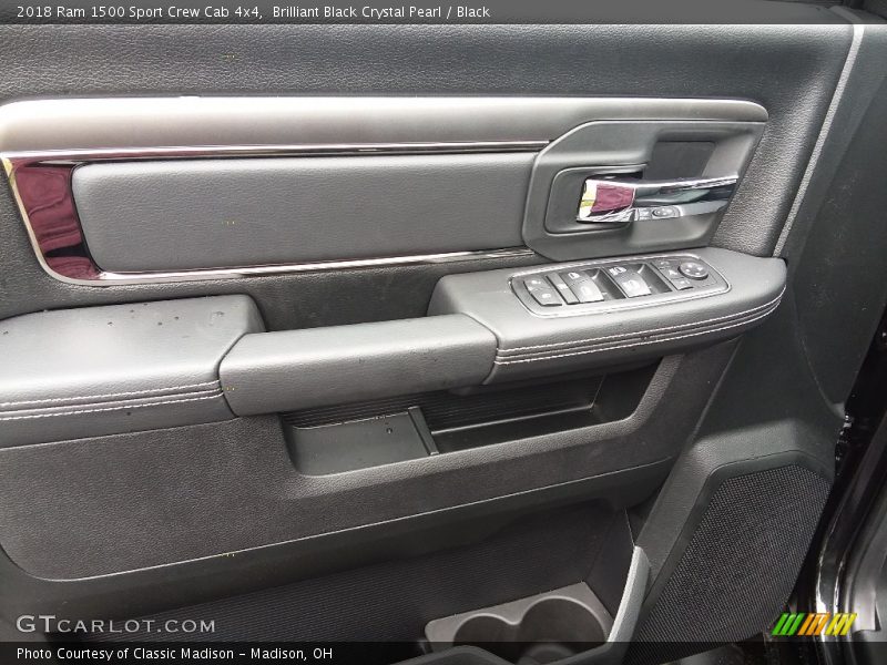 Brilliant Black Crystal Pearl / Black 2018 Ram 1500 Sport Crew Cab 4x4