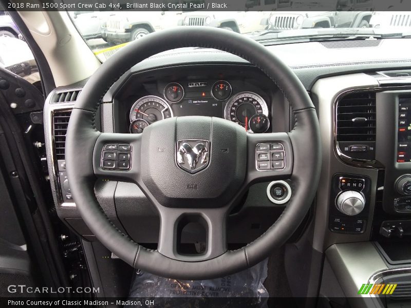 Brilliant Black Crystal Pearl / Black 2018 Ram 1500 Sport Crew Cab 4x4