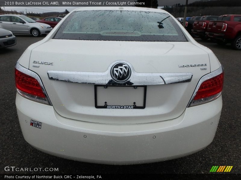 White Diamond Tricoat / Cocoa/Light Cashmere 2010 Buick LaCrosse CXL AWD