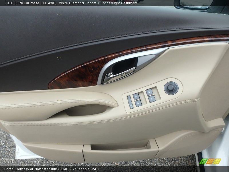 White Diamond Tricoat / Cocoa/Light Cashmere 2010 Buick LaCrosse CXL AWD
