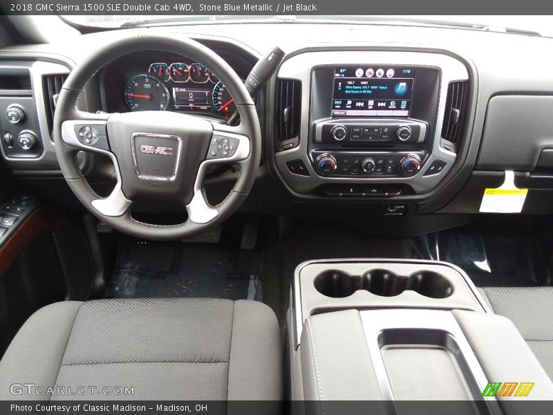 Stone Blue Metallic / Jet Black 2018 GMC Sierra 1500 SLE Double Cab 4WD