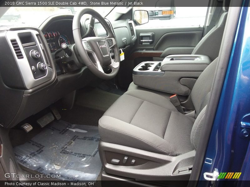 Stone Blue Metallic / Jet Black 2018 GMC Sierra 1500 SLE Double Cab 4WD