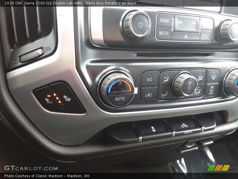 Stone Blue Metallic / Jet Black 2018 GMC Sierra 1500 SLE Double Cab 4WD